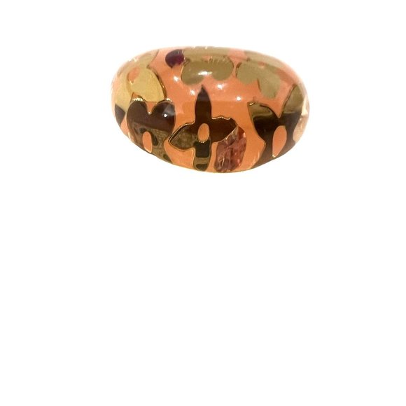 LOUIS VUITTON Pink and Gold Inclusion Dome Ring size 5.5 #1272 - Picture 2 of 5